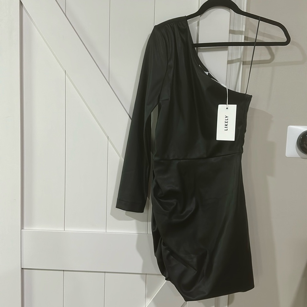 LIKELY one sleeve mini dress